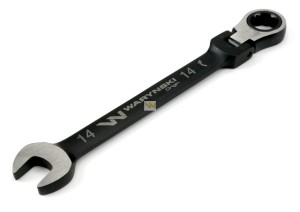 Klucz płasko-oczkowy 14 mm grzechotka i przegub
