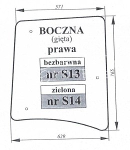 Szyba S-14  boczna Prawa