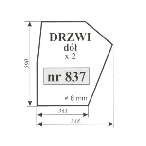 Szyba 837 drzwi dolna