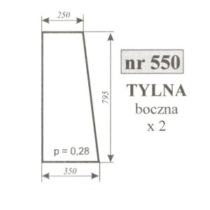 Szyba 550 tylna boczna