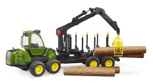 Ładowacz John Deere 1210E z chwytakiem i 4 pniami