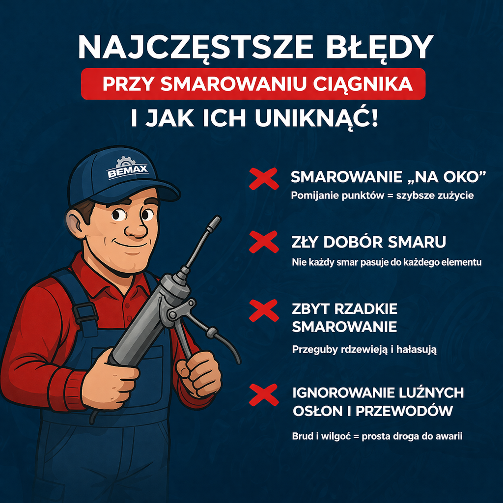 Najczęstsze błędy przy smarowaniu ciągnika